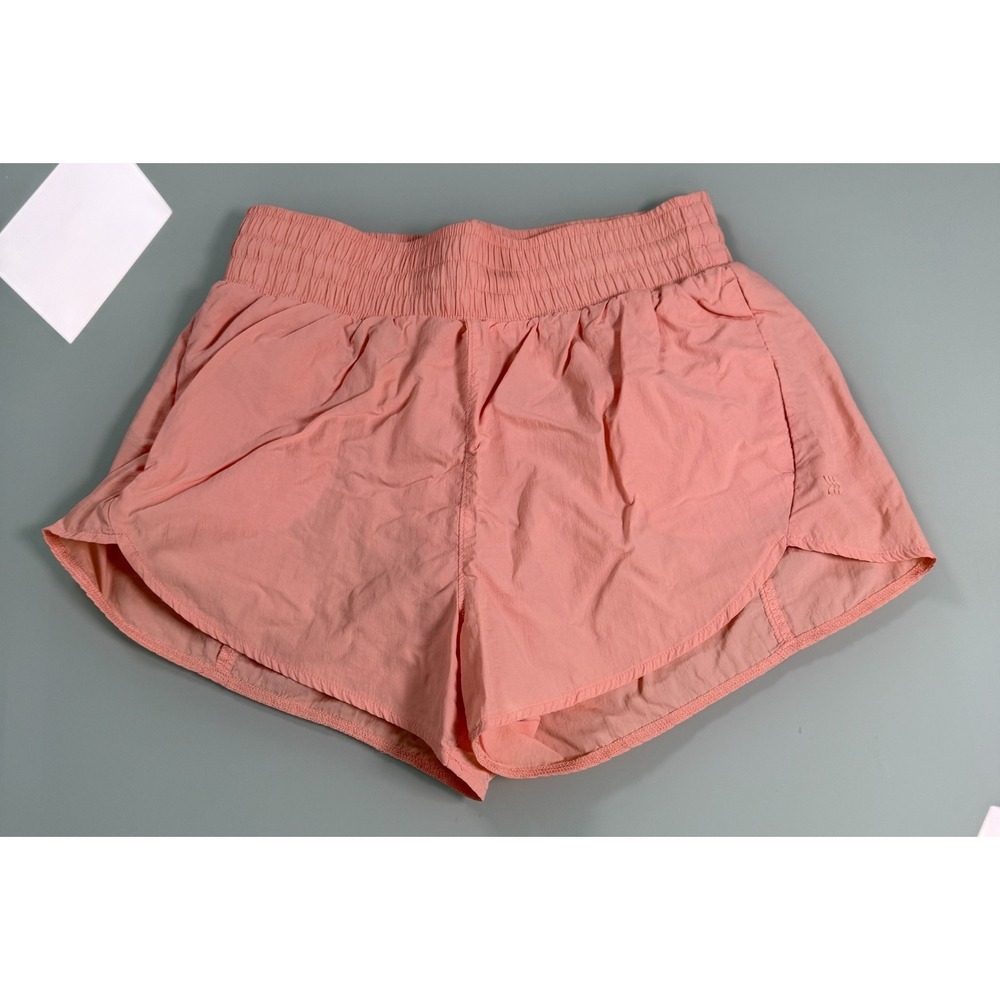 All In Motion Nylon Shorts Women Size M Coral Pink Elastic Waist CorpCore